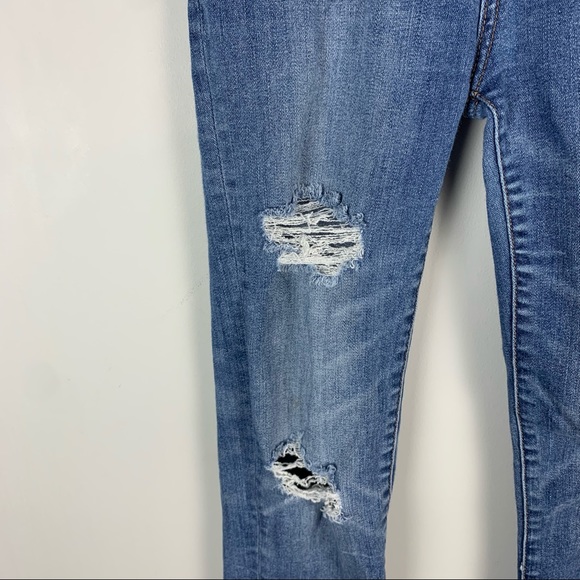 American Eagle Highest Rise Super Stretch X Distressed Raw Hem Jeggings - Picture 4 of 8